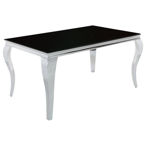 Carone Rectangular Dining Table Chrome and Black - Imperial Furniture (Las Vegas, NV) - Multi Location