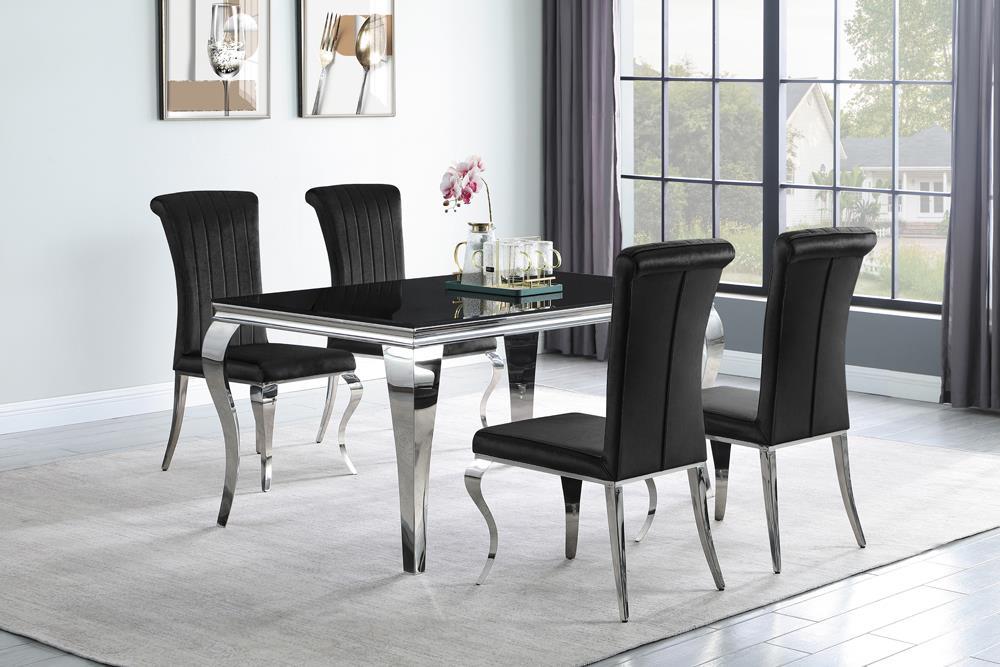 Carone Rectangular Dining Table Chrome and Black - Imperial Furniture (Las Vegas, NV) - Multi Location