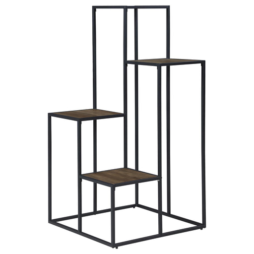Rito 4-tier Display Shelf Rustic Brown and Black - Imperial Furniture (Las Vegas, NV) - Multi Location