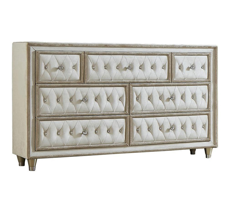 Antonella 7-drawer Upholstered Dresser Ivory and Camel - Imperial Furniture (Las Vegas, NV) - Multi Location