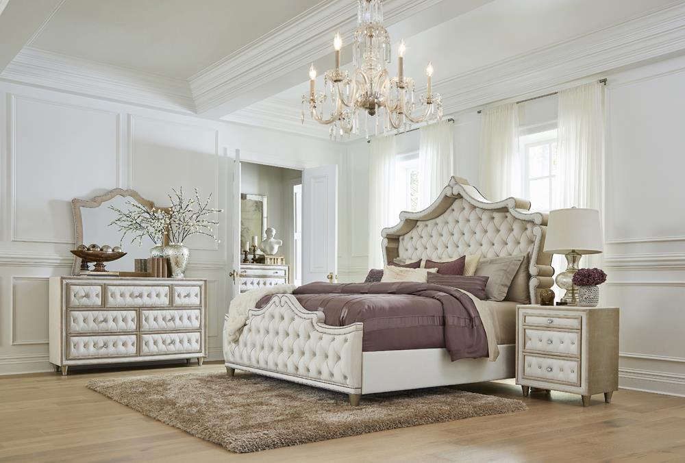 Antonella 7-drawer Upholstered Dresser Ivory and Camel - Imperial Furniture (Las Vegas, NV) - Multi Location