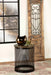 Aurora Round Accent Table with Drum Base Natural and Black - Imperial Furniture (Las Vegas, NV) - Multi Location