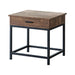 Byers Square 1-drawer End Table Brown Oak and Sandy Black - Imperial Furniture (Las Vegas, NV) - Multi Location