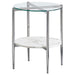 Cadee Round Glass Top End Table Clear and Chrome - Imperial Furniture (Las Vegas, NV) - Multi Location