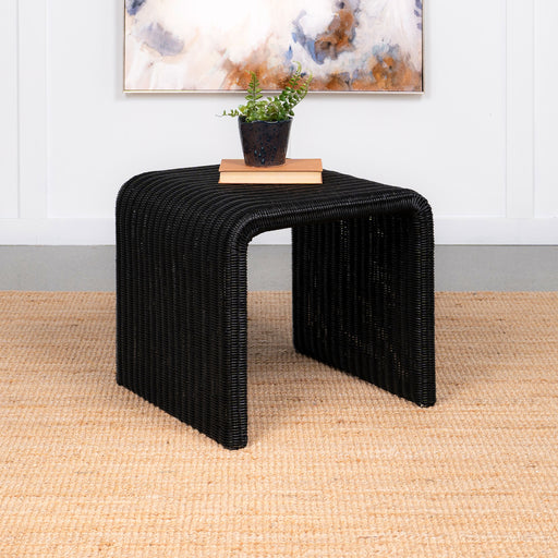 Cahya Woven Rattan Sqaure End Table Black - Imperial Furniture (Las Vegas, NV) - Multi Location