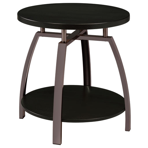 Dacre Round End Table Dark Grey and Black Nickel - Imperial Furniture (Las Vegas, NV) - Multi Location