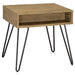 Fanning Square End Table with Open Compartment Golden Oak and Black - Imperial Furniture (Las Vegas, NV) - Multi Location