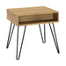 Fanning Square End Table with Open Compartment Golden Oak and Black - Imperial Furniture (Las Vegas, NV) - Multi Location