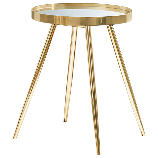 Kaelyn Round Mirror Top End Table Gold - Imperial Furniture (Las Vegas, NV) - Multi Location