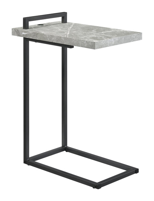 Maxwell C-shaped Accent Table Cement and Gunmetal - Imperial Furniture (Las Vegas, NV) - Multi Location