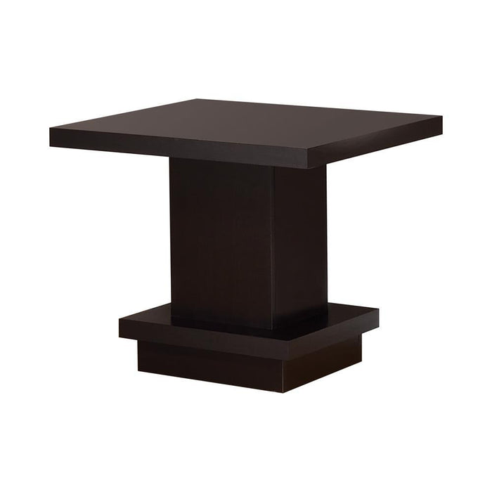 Reston Pedestal Square End Table Cappuccino - Imperial Furniture (Las Vegas, NV) - Multi Location