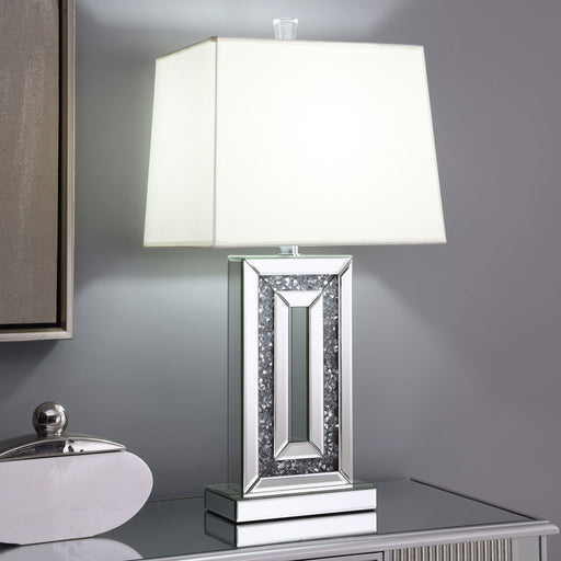 Ayelet Table Lamp with Square Shade White and Mirror - Imperial Furniture (Las Vegas, NV) - Multi Location