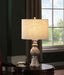 Brie Drum Shade Table Lamp Oatmeal and Antique Gold - Imperial Furniture (Las Vegas, NV) - Multi Location