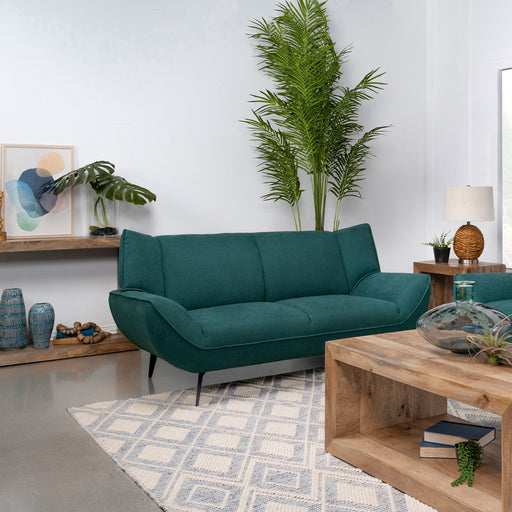 Acton Upholstered Flared Arm Loveseat Teal Blue - Imperial Furniture (Las Vegas, NV) - Multi Location