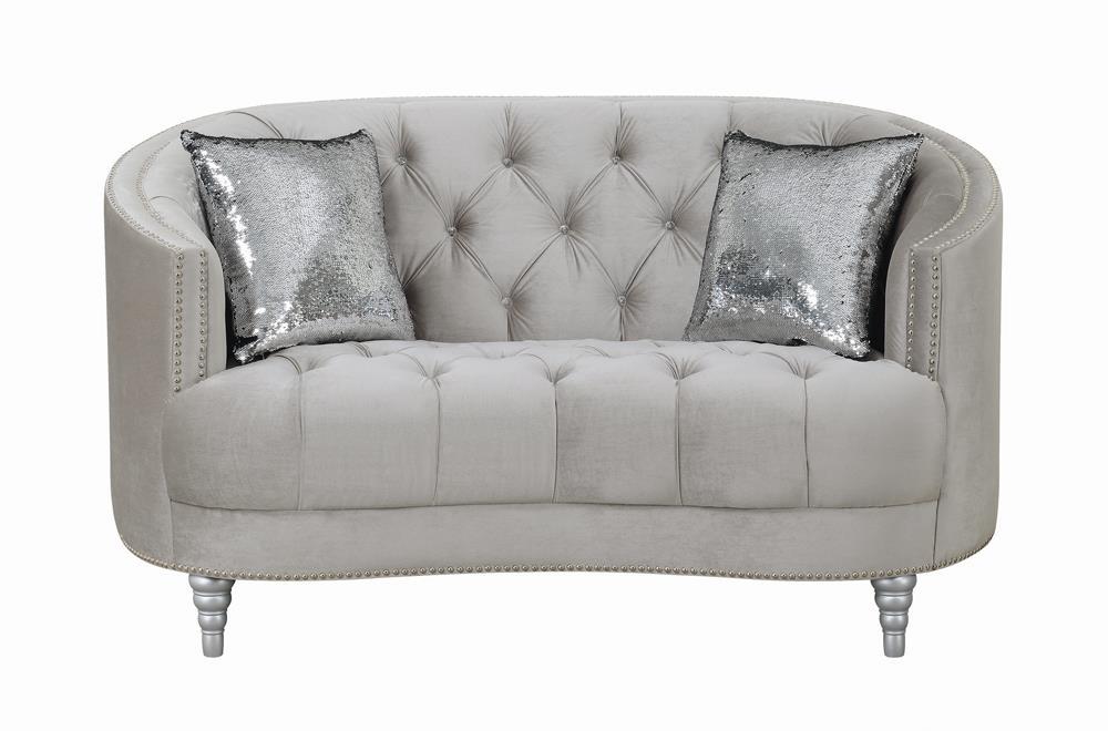 Avonlea Sloped Arm Tufted Loveseat Grey - Imperial Furniture (Las Vegas, NV) - Multi Location
