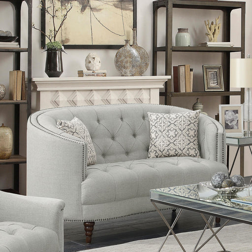 Avonlea Sloped Arm Upholstered Loveseat Trim Grey - Imperial Furniture (Las Vegas, NV) - Multi Location