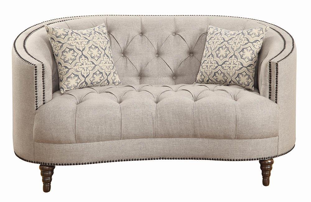Avonlea Sloped Arm Upholstered Loveseat Trim Grey - Imperial Furniture (Las Vegas, NV) - Multi Location