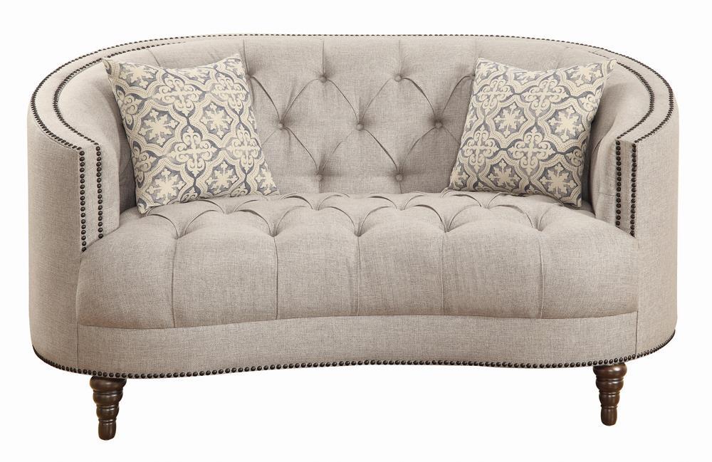 Avonlea Sloped Arm Upholstered Loveseat Trim Grey - Imperial Furniture (Las Vegas, NV) - Multi Location