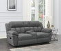 Bahrain Upholstered Motion Loveseat with Console Charcoal - Imperial Furniture (Las Vegas, NV) - Multi Location