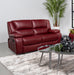 Camila Upholstered Motion Reclining Loveseat Red Faux Leather - Imperial Furniture (Las Vegas, NV) - Multi Location