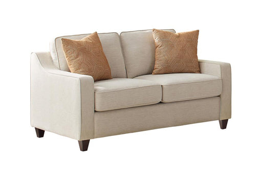 Christine Upholstered Cushion Back Loveseat Beige - Imperial Furniture (Las Vegas, NV) - Multi Location