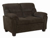 Clementine Upholstered Loveseat with Nailhead Trim Brown - Imperial Furniture (Las Vegas, NV) - Multi Location
