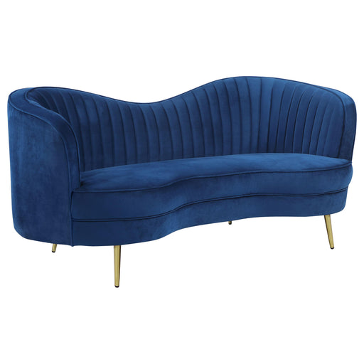 Sophia Upholstered Camel Back Loveseat Blue - Imperial Furniture (Las Vegas, NV) - Multi Location