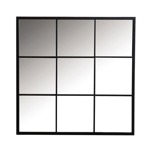 Quetzal Square Window Pane Wall Mirror Black - Imperial Furniture (Las Vegas, NV) - Multi Location