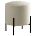 Basye Round Upholstered Ottoman Beige and Matte Black - Imperial Furniture (Las Vegas, NV) - Multi Location