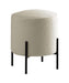 Basye Round Upholstered Ottoman Beige and Matte Black - Imperial Furniture (Las Vegas, NV) - Multi Location