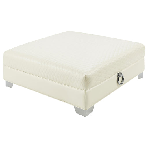 Chaviano Upholstered Ottoman Pearl White - Imperial Furniture (Las Vegas, NV) - Multi Location