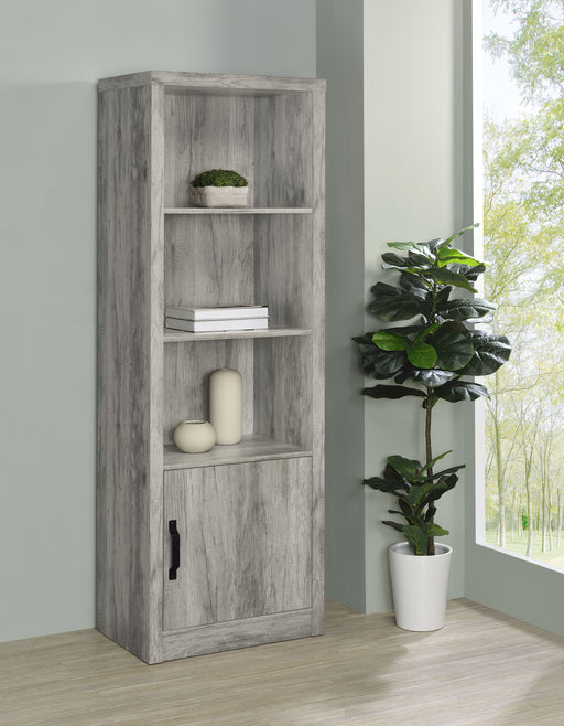 Burke 3-shelf Media Tower With Storage Cabinet Grey Driftwood - Imperial Furniture (Las Vegas, NV) - Multi Location