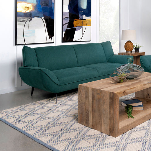 Acton Upholstered Flared Arm Sofa Teal Blue - Imperial Furniture (Las Vegas, NV) - Multi Location