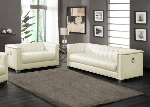Chaviano 2-piece Upholstered Tufted Sofa Set Pearl White - Imperial Furniture (Las Vegas, NV) - Multi Location