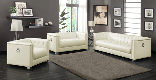 Chaviano 3-piece Upholstered Tufted Sofa Set Pearl White - Imperial Furniture (Las Vegas, NV) - Multi Location