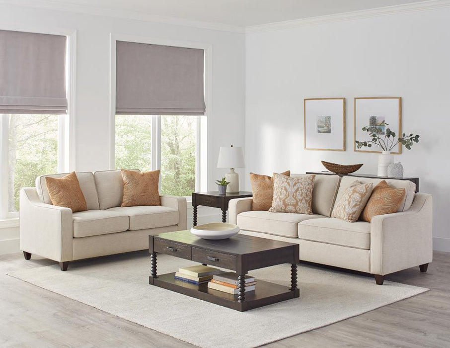 Christine Upholstered Cushion Back Sofa Beige - Imperial Furniture (Las Vegas, NV) - Multi Location