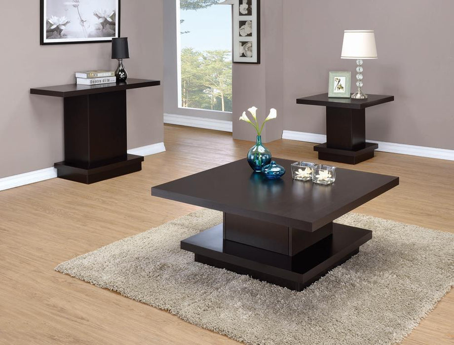 Reston Pedestal Sofa Table Cappuccino - Imperial Furniture (Las Vegas, NV) - Multi Location