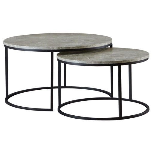 Lainey Round 2-piece Nesting Coffee Table Grey and Gunmetal - Imperial Furniture (Las Vegas, NV) - Multi Location
