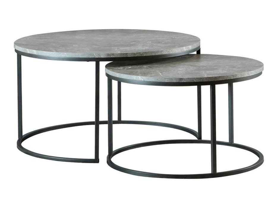 Lainey Round 2-piece Nesting Coffee Table Grey and Gunmetal - Imperial Furniture (Las Vegas, NV) - Multi Location