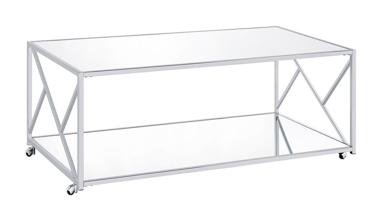 Provins 3-piece Occasional Table Set Clear Mirror and Chrome - Imperial Furniture (Las Vegas, NV) - Multi Location