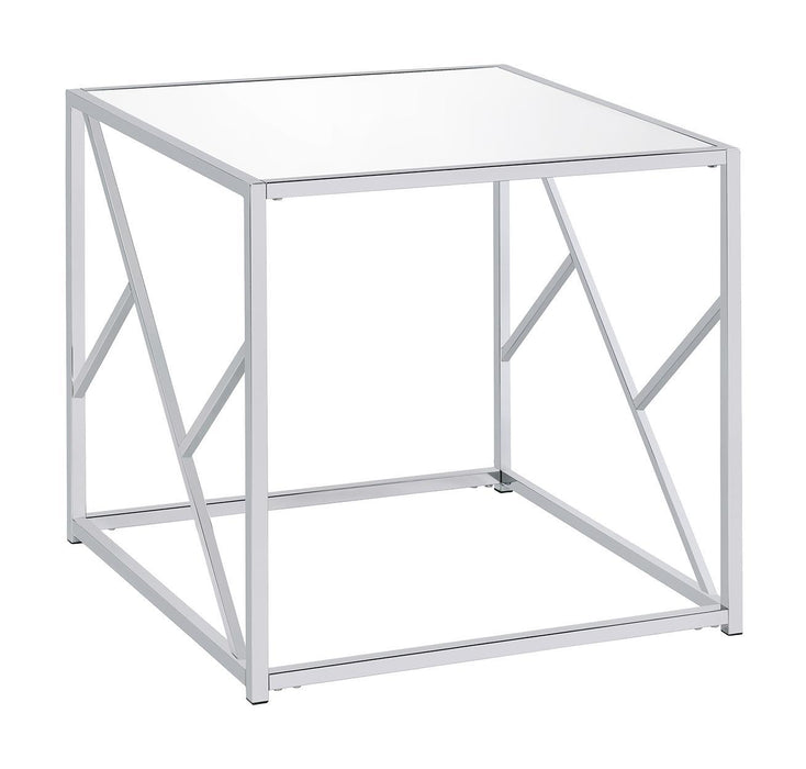 Provins 3-piece Occasional Table Set Clear Mirror and Chrome - Imperial Furniture (Las Vegas, NV) - Multi Location