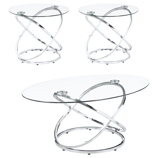 Warren 3-piece Occasional Set Chrome and Clear - Imperial Furniture (Las Vegas, NV) - Multi Location