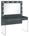 Afshan 3-drawer Vanity Desk with Lighting Mirror Grey High Gloss - Imperial Furniture (Las Vegas, NV) - Multi Location