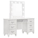 Barzini 7-drawer Vanity Desk with Lighted Mirror White - Imperial Furniture (Las Vegas, NV) - Multi Location
