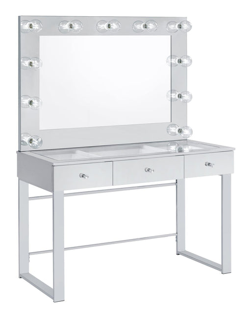 Umbridge 3-drawer Vanity with Lighting Chrome and White - Imperial Furniture (Las Vegas, NV) - Multi Location