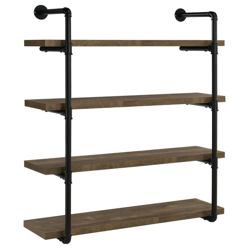 Elmcrest 40-inch Wall Shelf Black and Rustic Oak - Imperial Furniture (Las Vegas, NV) - Multi Location