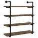 Elmcrest 40-inch Wall Shelf Black and Rustic Oak - Imperial Furniture (Las Vegas, NV) - Multi Location
