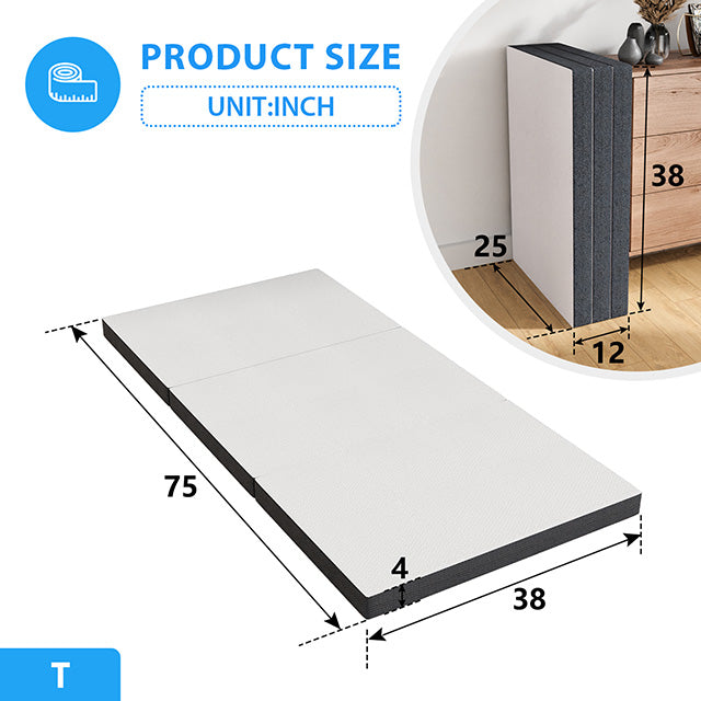 Hollyhock 4" Twin Tri-Fold Memory Foam Topper - Imperial Furniture (Las Vegas, NV) - Multi Location