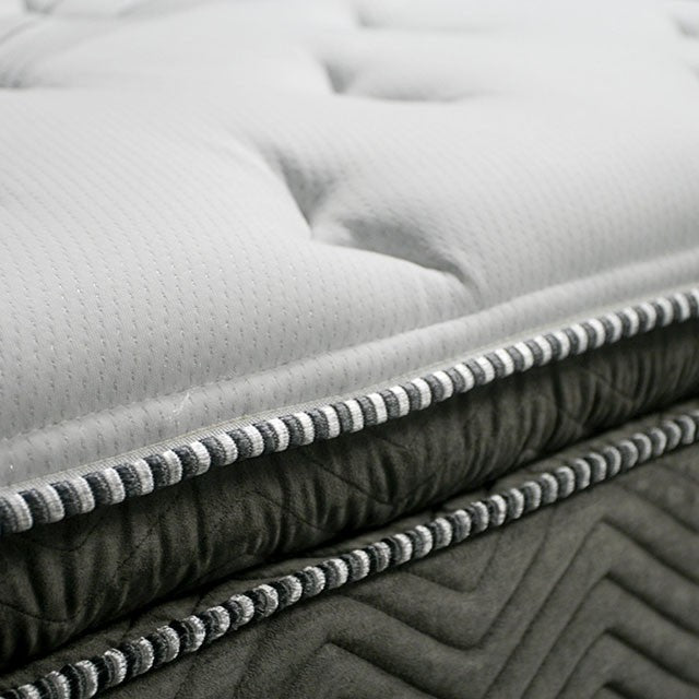 STORMIN White/Gray 13" Euro Pillow Top Mattress, Queen - Imperial Furniture (Las Vegas, NV) - Multi Location
