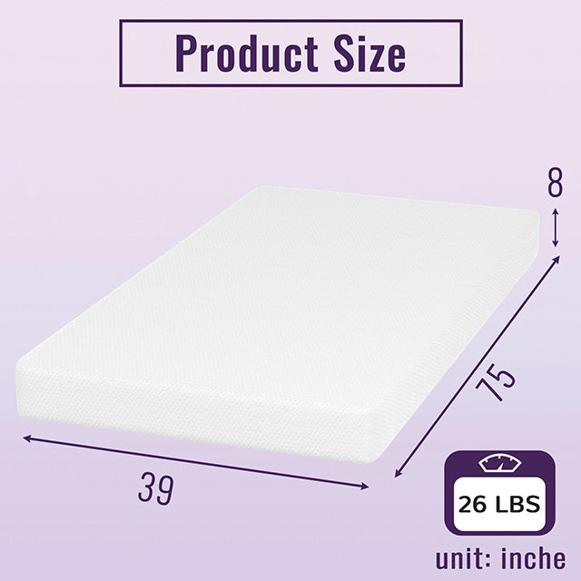 Nasturtium 8" Twin Bamboo Charcoal Infused Memory Foam - Imperial Furniture (Las Vegas, NV) - Multi Location